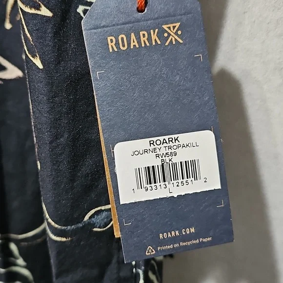 Roark Tropakill Navy Floral Short Sleeve‎ Shirt Large New - Picture 3 of 7